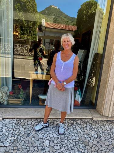 Monte Cassino is directly across the street from Hotel La Pace. Here is Pino’s clever photo trick of taking a photo with the glass reflection capturing his own image as well as the Monte Cassino Monastery in the background.