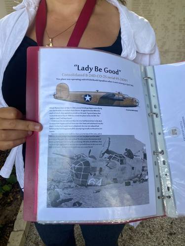 This bomber and its crew got lost while flying at night and running out of fuel, they parachuted out. The plane wasn't found for decades. Some of the crew survived in the Libyan desert, but were in bad shape. 