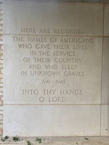 Canopied by trees, “The Wall of the Missing” holds panels of engraved marble tablets with over 3,700 names of those lost, but whose remains were never recovered. 