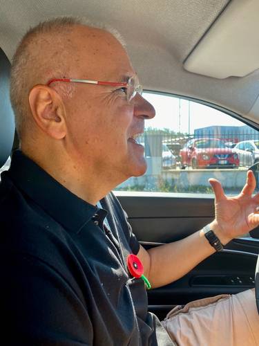 Pino Valente, of the Cassino Red Poppy Assoc., driving us to find the location of where our uncle, Jack Hoyer, with the 752nd Tank Bn, was killed on his first day of combat, May 27, 1944.