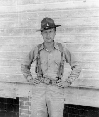 Summer 1941: 1st Lt A. L. Ludwick Jr., M.D. MC; "On maneuvers in Central Louisiana".
