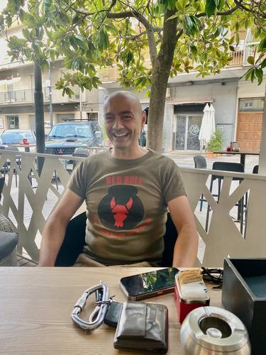 As you can see, Luciano is a delightful and engaging man, very generous with his time as well as being very knowledgeable about the WWII Italian campaign in his area. He's wearing a "Red Bull" 34th Infantry Division t-shirt, in honor of my dad and our visit.