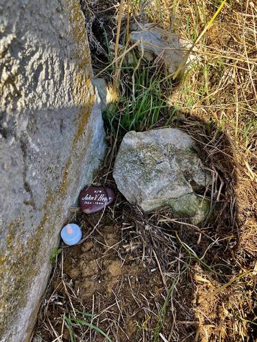 We used the stone field marker to designate where Jack's rock was placed, as the surrounding field was still being tilled, and any family member looking for Jack's rock could more easily find it. We didn't bury it, but placed it at the base of the stone marker where it would be somewhat protected. I hope that if anyone other than family finds it, they'll leave it there and reflect on a young soldier's bravery and ultimate sacrifice in war.