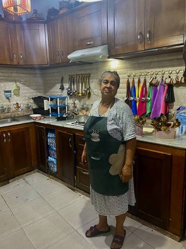 The matriarch of the family, prepared our meal. Her kitchen is not reflective of the typical Casbah home. Her family caters to the tourists for an "in home" experience.