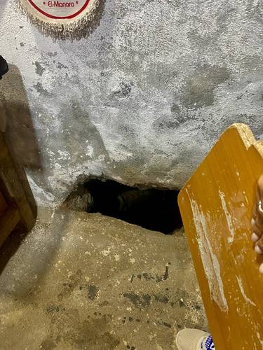 Hidden entrance to a series of underground labyrinths amongst houses and shops, used by the residents and Algerian soldiers during the Algerian War, 1954 - 1962. For details, watch the movie "The Battle of Algiers," made in the 1960s.