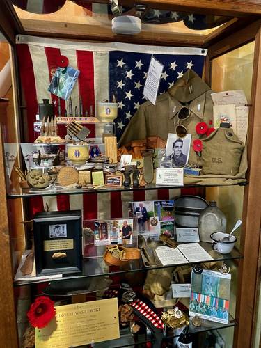 Hotel La Pace ("Peace") in Cassino, is located right below the famous Benedictine Monastery at the top of Monte Cassino. It's lobby is filled with WWII memorabilia and reminders of the infamous Battle of Cassino.