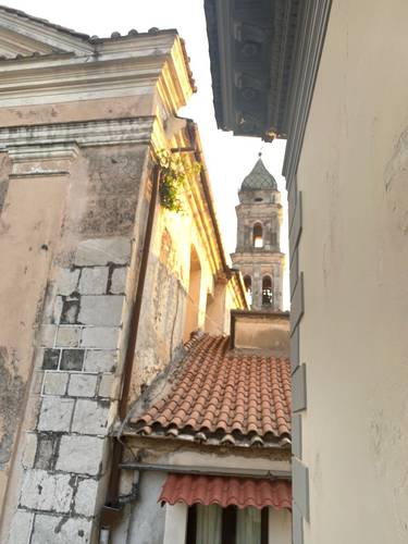From my hotel window, a view of the Church of the Annunciation's tower. 
