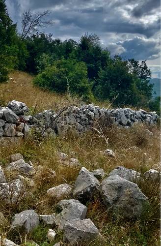 Defensive rock walls/bunkers built by the Germans, as we traveled up the mountain.