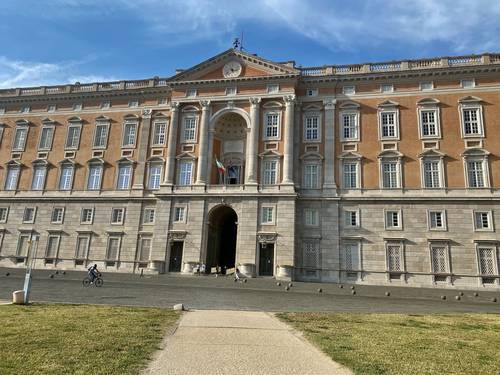 The Royal Palace in Caserta, the largest royal residence in the world. Our hotel was right across the street. The Allied Forces  Headquarters for the Mediterranean was located here from 1943-1945. This was also the site of the unconditional surrender of Germany in Italy.
