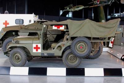 A typical WWII era medical jeep.
