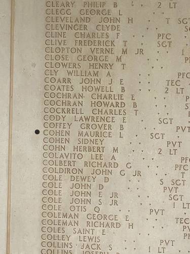 A rosette next to a name here and there, indicates that remains were recently recovered and identified.