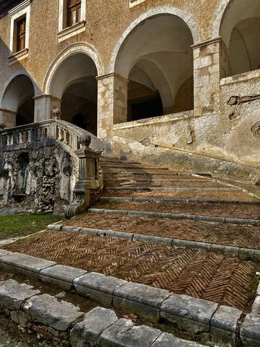 Jeeps traveled up and down these stairs from the Palace courtyard to the grand ballroom, delivering and retrieving guests. This raucous party was also referred to as "The Second Eruption of Vesuvius."