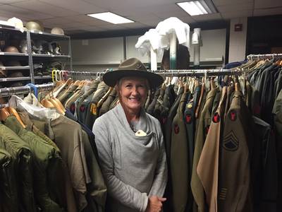 Co-author Peggy Ludwick at the Gold Star Military Museum at Camp Dodge, Johnston, IA.