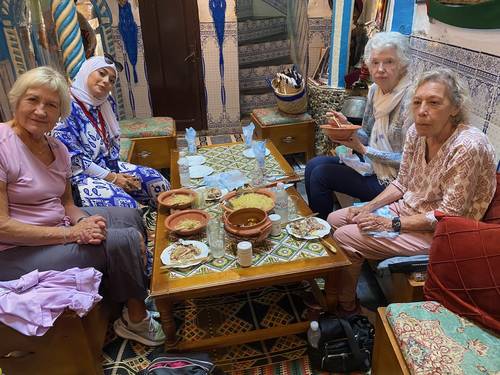 Enjoying our lunch of Algerian food in a more intimate setting. It was fun to meet the family members.