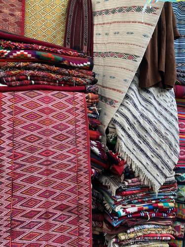 All of the handwoven tapestries and exquisite rugs were extraordinary. I bought a few to bring home. I grew up with "Arab" rugs my dad bought during WWII and sent home to my mother. He thought they were beautiful, but I'm not sure my mother fully appreciated their designs and historic significance.  